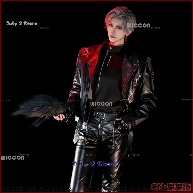 Amour et Espace Profond Sylus Cosplay Costume pour Homme, Perruque Yeux, Jeu Anime, Vêtements en Mousse Noire, Veste et Pantalon Imbibés, ixd'Halloween