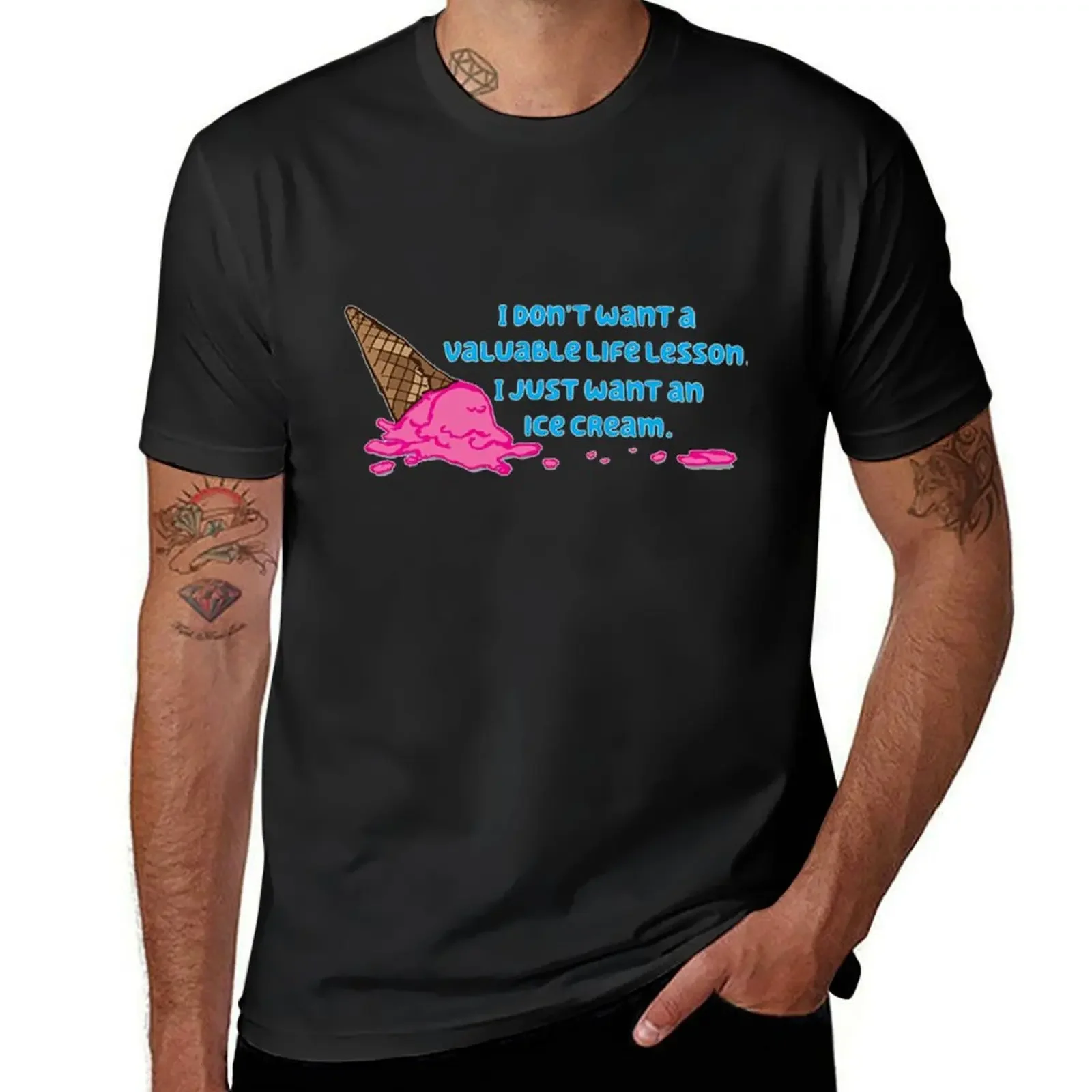 I just want an ice cream T-Shirt customs graphic shirts quick-drying mens graphic t-shirts hip hop