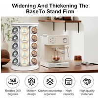 12.9inch Coffee Capsule Holder ABS Large Compacity Coffee Organizer Stand 360 Degree Rotation Hold 40pcs for K CUP