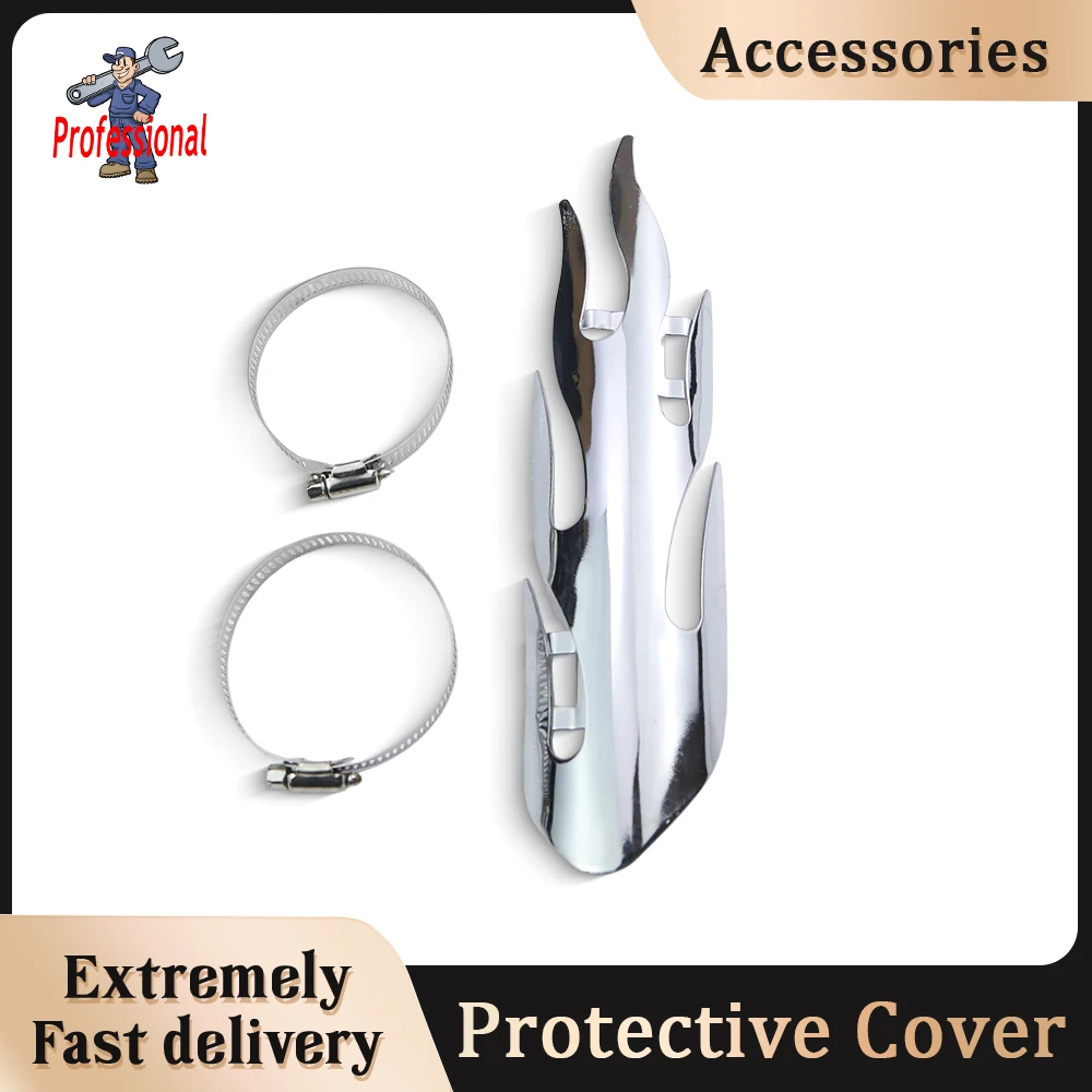 

Retro Flame Style Motorcycle Exhaust Heat Shield Muffler Pipe Protector Cover for Harley Honda Yamaha Indian BMW Chopper Cruiser
