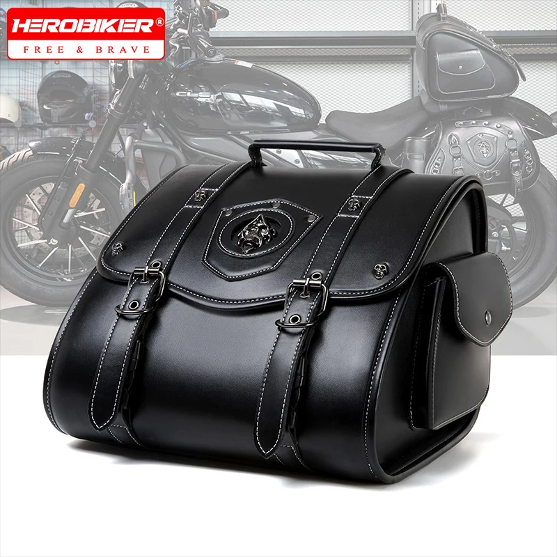 

PU Motorcycle Bag Side Hanging Bag Waterproof Electric Vehicle Kit Knight Equipment Modification Bag Head Tail Hanging Bag