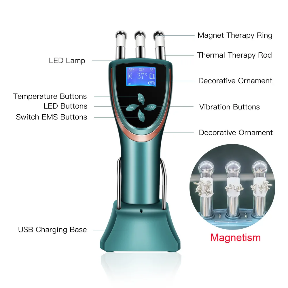 EMS micro-current hot compress three-pronged comb,vibration lifting beauty instrument, physiotherapy massager