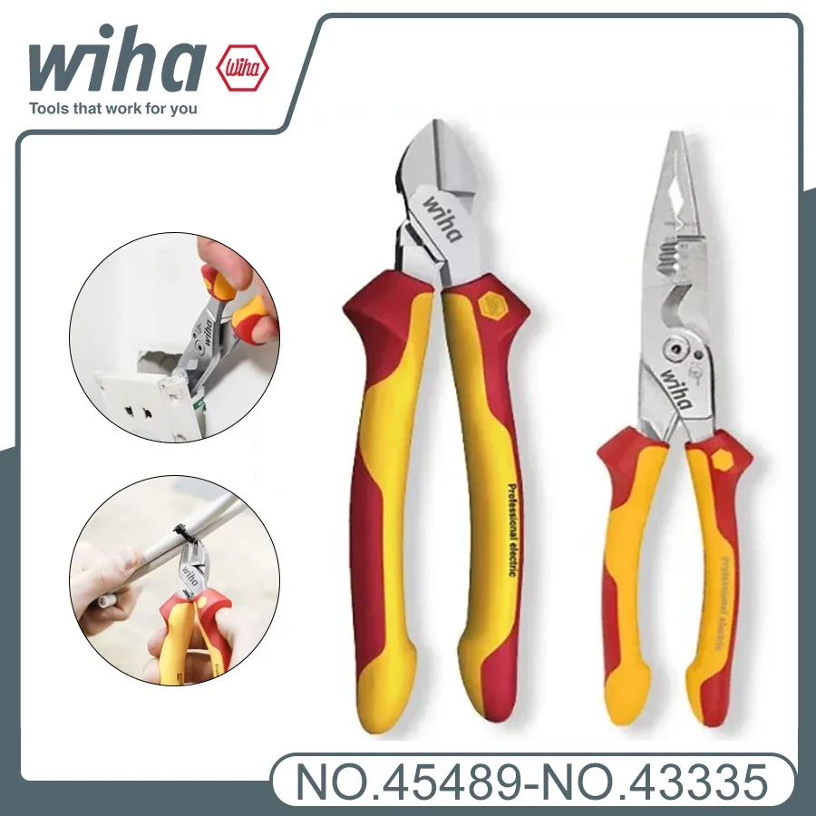 

Wiha 43335 Tool Set 8-in-1 Multifunctional Electrician Plier and 45489 Diagonal Pliers 1000V VDE Insulated Diagonal Cutter