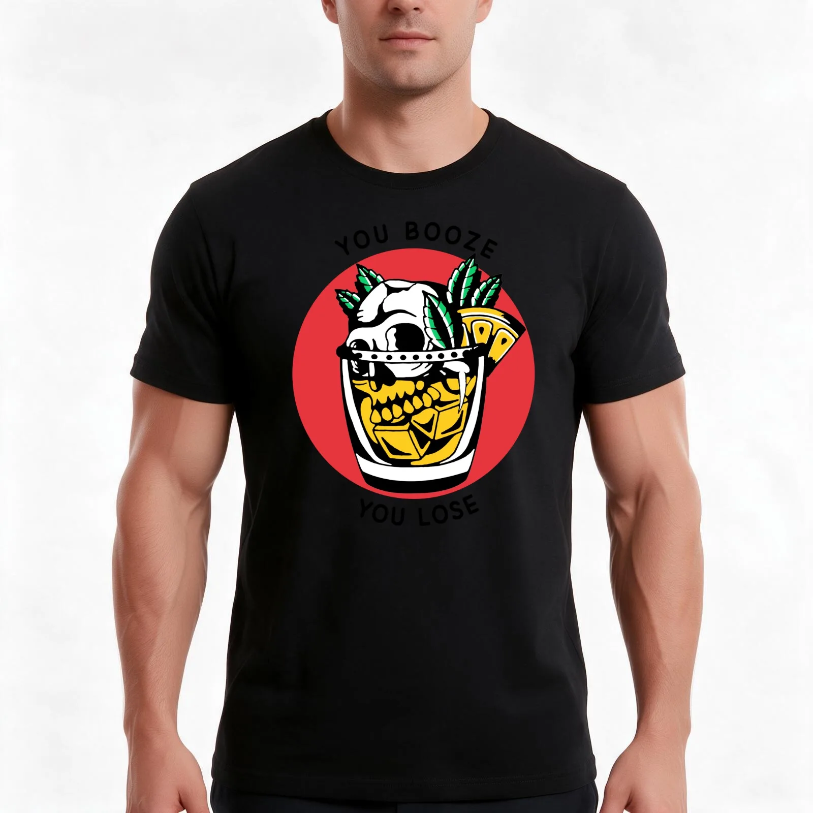 You Booze You Lose Recovery AA NA T-Shirt, Summer Casual Cotton Tee, Oversized Streetwear Tops, Vintage Graphic Print