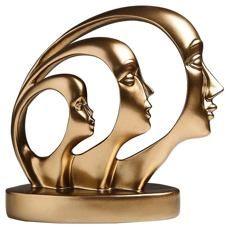 

Statue Abstract Resin Desktop Ornaments Sculpture Miniature Figurines Face Character Nordic Art Crafts Office Home ggb