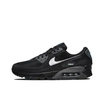 Nike Original Air Max 90 Low Men's Sneakers Winter Breathable Casual Shoes Anti-slip and Wear Resistant Glossy Black