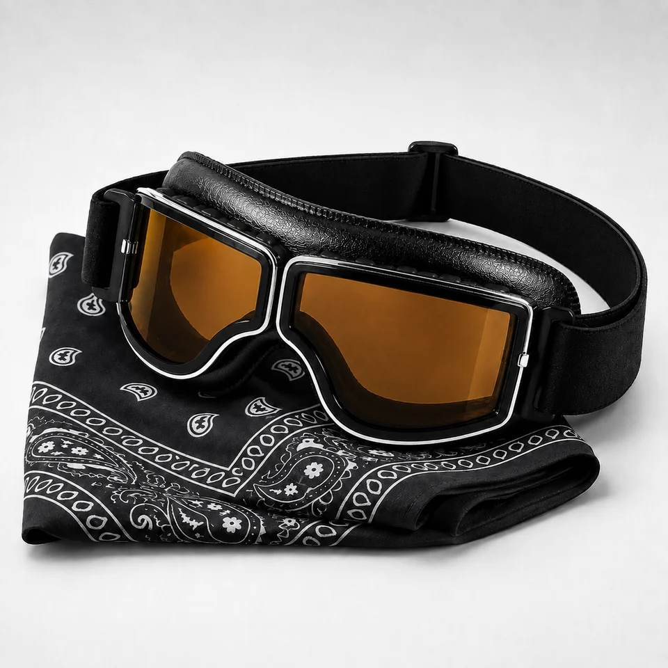 Unisex Skier Goggles and Headband Set
