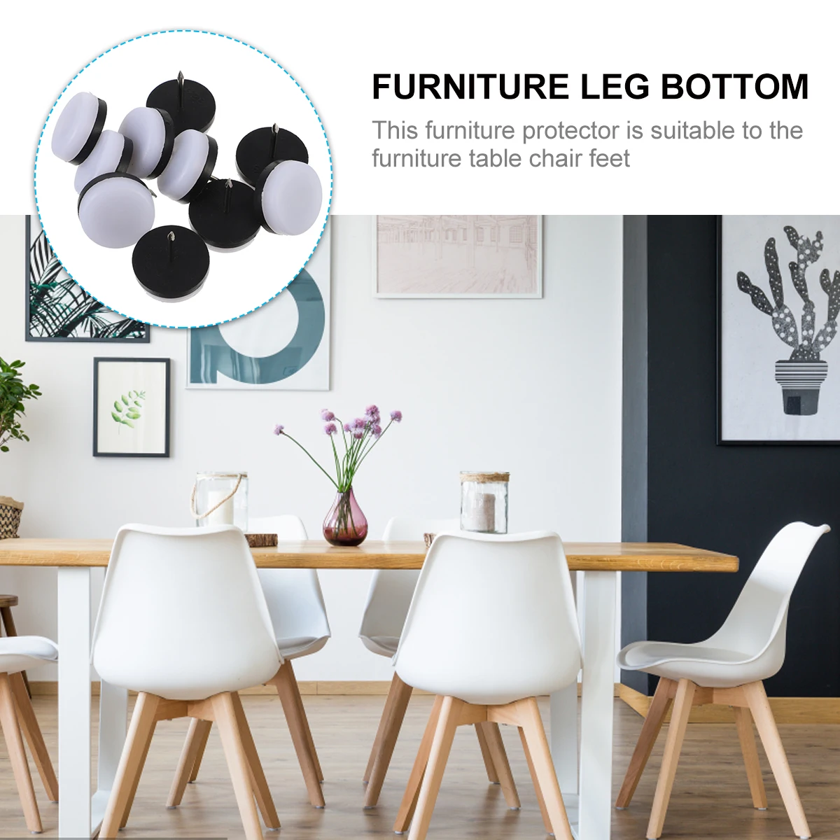

40pcs Anti-slip Furniture Leg Bottom Protectors Noise-proof Nylon Head Metal Pin Pads Feet Floor Chair Glides Table Non-scratch
