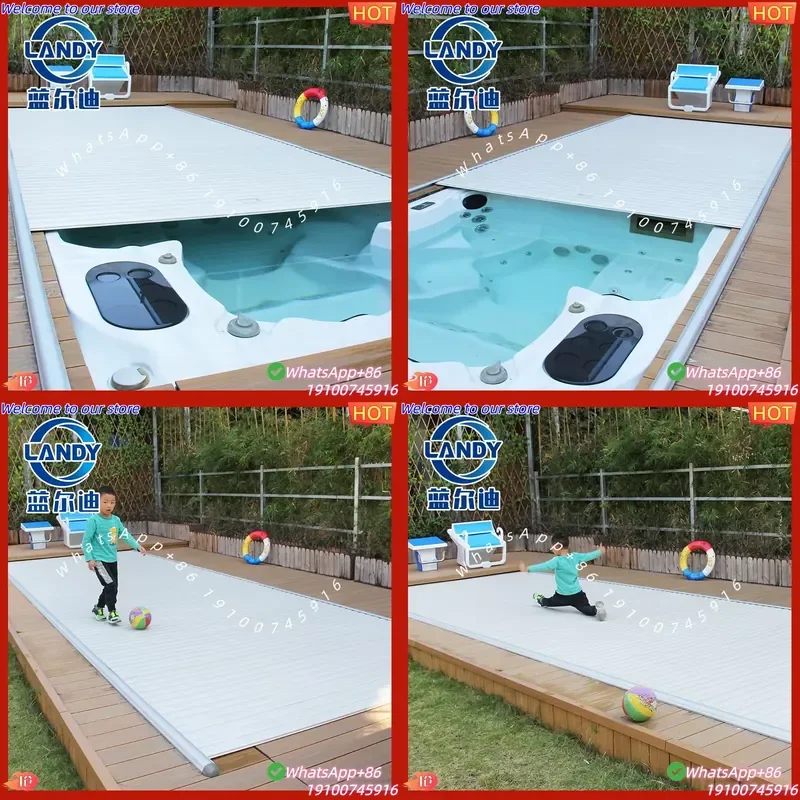 2026Hot Pool Cover Reel Electric Aluminum Safety Pool Cover Motorized Cover for Inground Swimming Pool