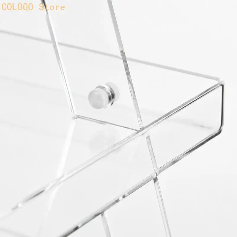 Clear and Cake Display Stand with Tiered Trays, Top Handle, and Screw-Fastened Assembly for Party Tables D0LD