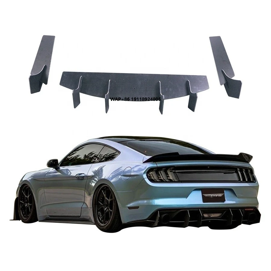 

For Mustang 2.3T Carbon Fiber Rear Diffuser with Bumper Extend Splitter New External Body Kits