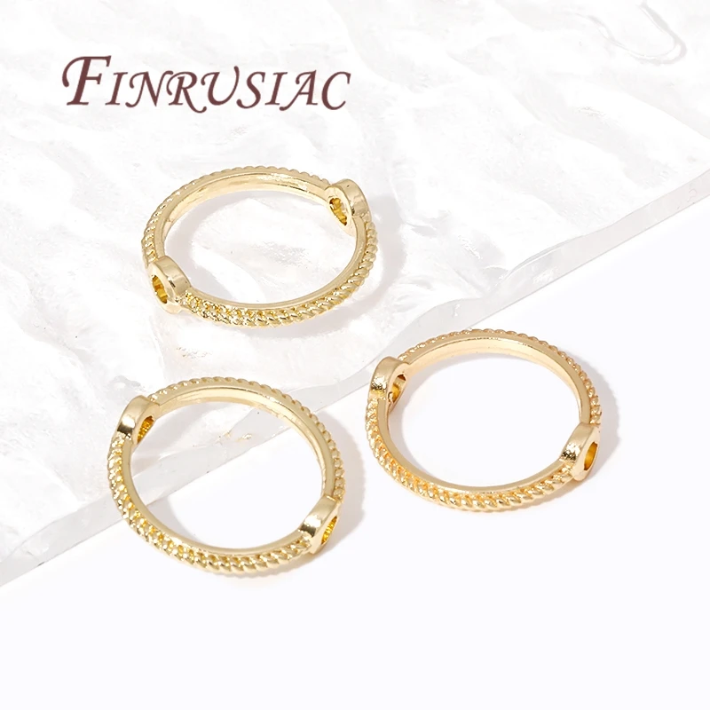 Multi Arten Messing Metall Kreis Rahmen Verbinder Spacer Perle, 14K/18K vergoldet Runde Perle Rahmen für DIY Perlen Schmuck Machen – Detail 20