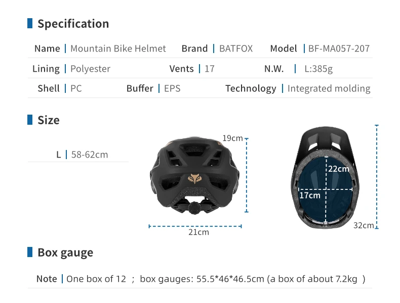BATFOX Fahrradhelm Herren Fahrradhelm MTB Casco Bicicleta Mountainbike Casco Ciclismo Hombre Matt Schwarz Fahrradhelme – Detail 30