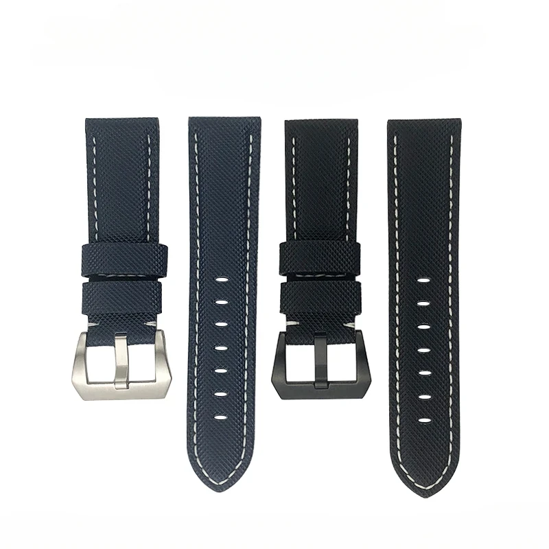 Carbon Fiber Calfskin Watchband 22mm 24mm 26mm Fit for Panerai LUMINOR Submersible PAM01119 01663 Luminous Nylon Watch Strap