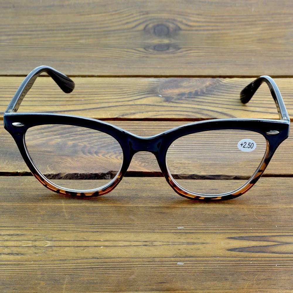 Fashion Cat Eye Reading Glasses Women Vintage Tortoise Shell Two Tone Frame Retro Eyeglasses