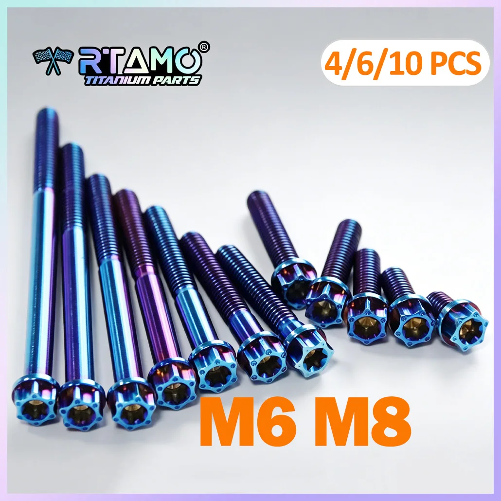 RTAMO Wholesale Titanium Bolts M6 M8X15/20/25/30/35/40/50mm Whole Sale Modification Screw for Bike Motorcycle