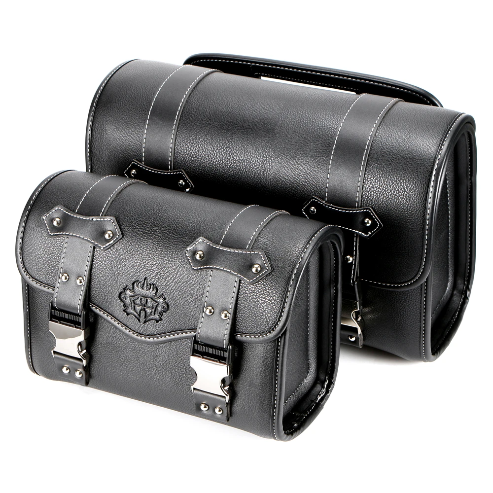 

Новые универсальные водонепроницаемые мотоциклетные седельные сумки, сумка с вилкой, сумка для багажа из искусственной кожи, боковая сумка для инструментов, седельная сумка для Honda и Suzuki