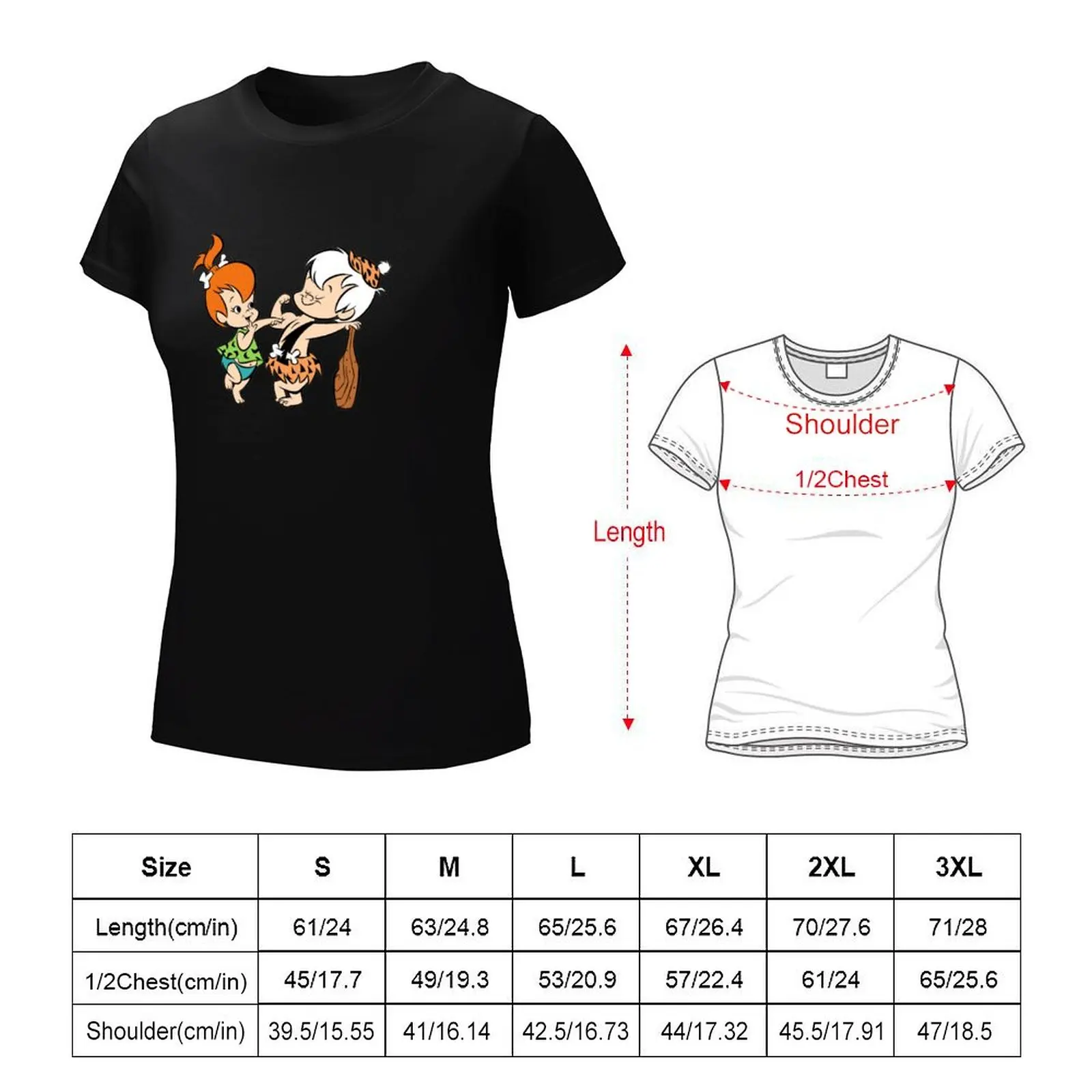 Kieselsteine und Bam Bam Muskeln T-Shirt koreanische Mode Sommerkleid ung Kurzarm T-Shirts für Frauen