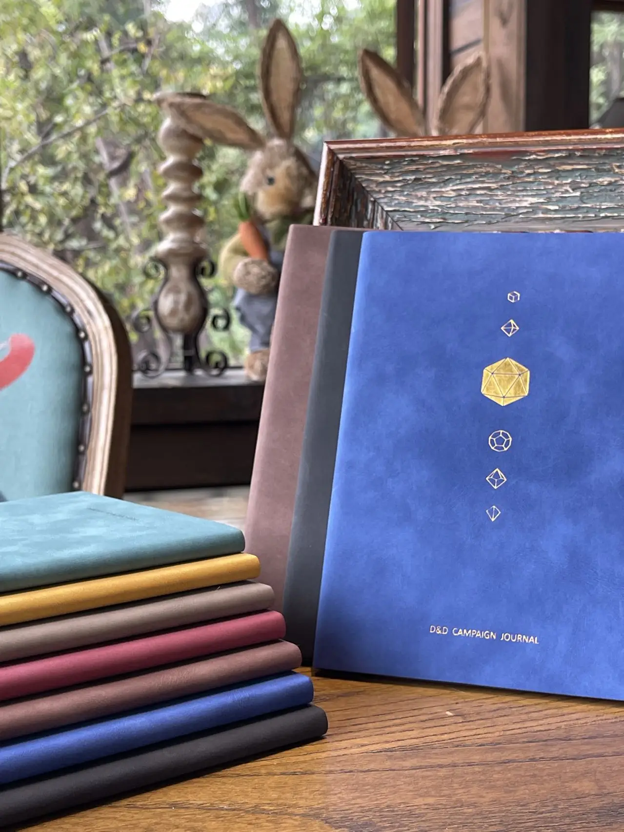 

Personalized DnD 5e Notebook|Blue(Gold)Leather Cover|Character Sheets|Cheat Sheets|NPC/Combat Tracker|Maps|96 Pages..All-In-One