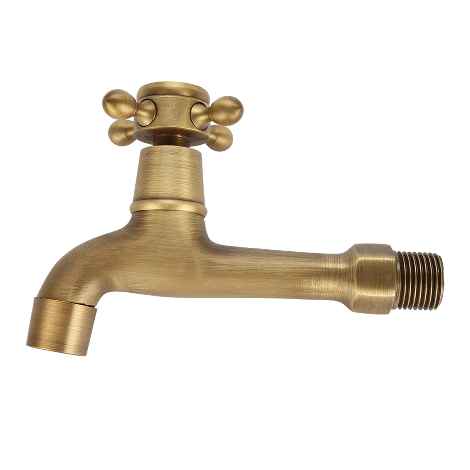 

Wall Mounted Vintage Solid Brass Faucet Single Cold Water Tape for Kitchen Sink Mop Pool