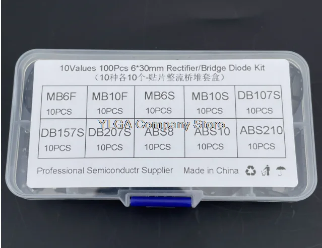 10 types of patch rectifier bridge stack packaging boxes MB6F/MB10F/10S/6S DB107S 157S 207S ABS10
