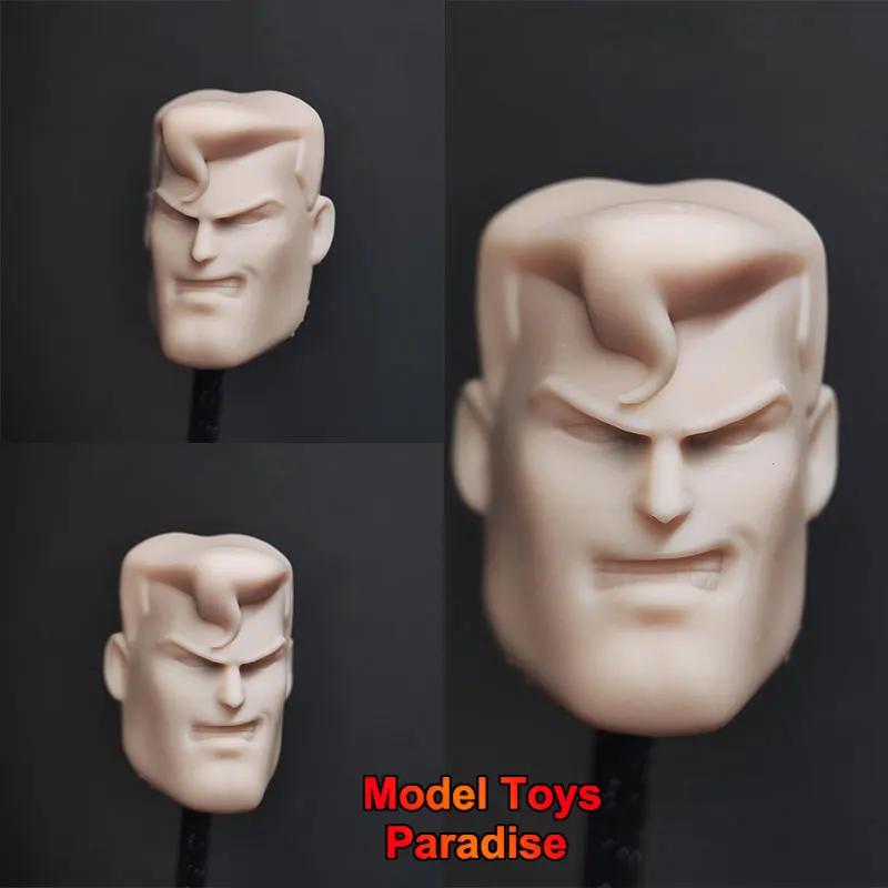 S HERO Unpainted White Model Head 1/12 Soldier Kryptonians Super Man Hero Head Sculpt Fit 6inch ML SHF MAFEX Action Figure Body