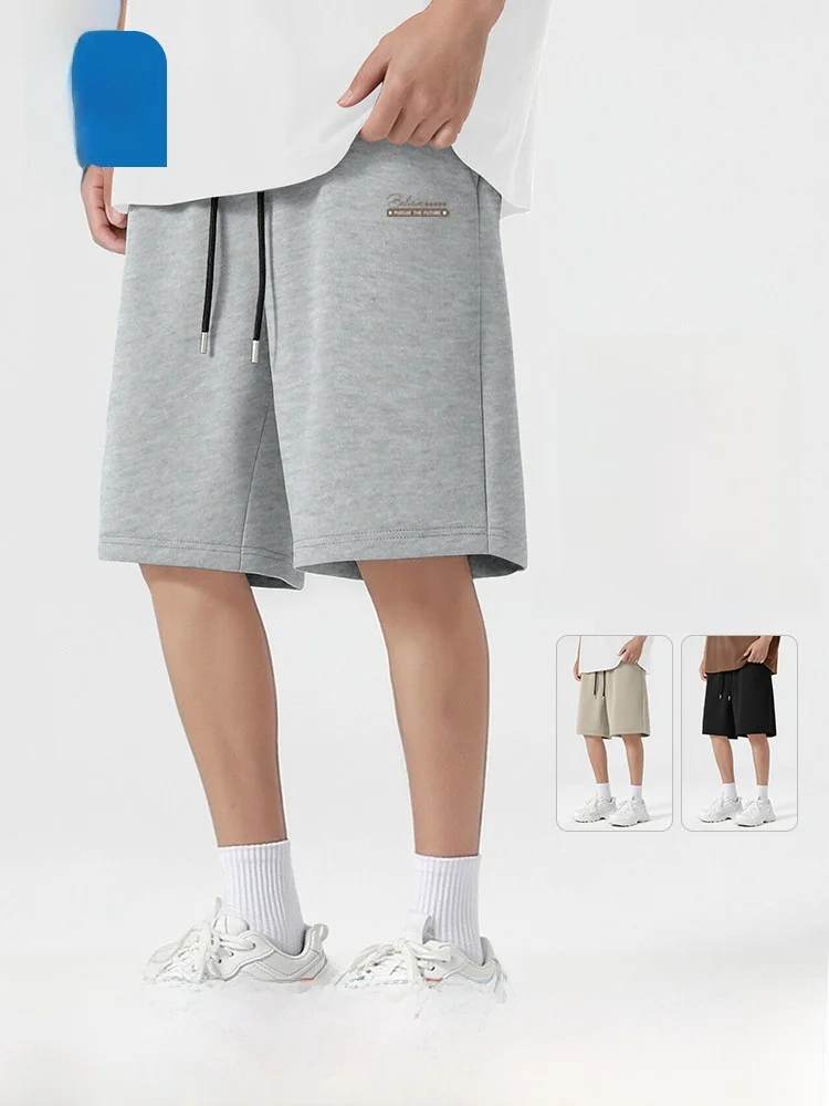 

ey Sports Fitn Men's Loose Comfortable Five-Point orts Jeanswest Casual Cotton Straight Leg Pants Youthful Energy