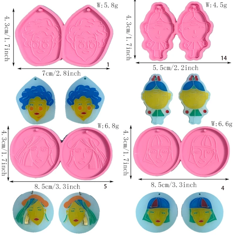 Brincos feitos à mão resina epóxi molde eardrop danglers molde silicone diy artesanato jóias pingente colar ferramentas