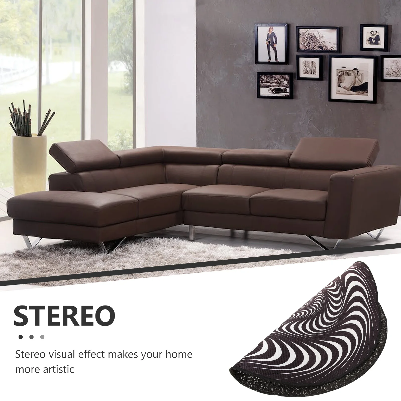 

Durable 3D Illusion Carpet Non-Slip Floor Mat Polyester Retro Design Decorative Rug for Bedroom Living Room Illusion Rug