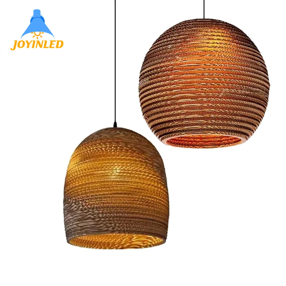 

Pupa Honeycomb Pendant Lighting Lamp Corrugated Paper Chandelier Staircase Bar Brown Rattan Nordic Pendant Light