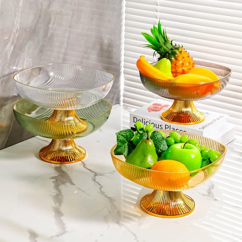 

2023 New Light Luxury Fruit Tray Plastic Snack Basin For Household Living Room Coffee Table Dried Fruit Candy Basket Ins Trendy