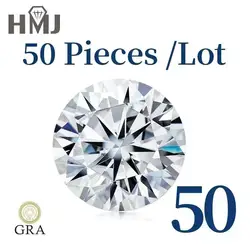 Moissanite Stone D Color VVS1 GRA Certified Lab Diamond Wholesale 5/10/20/30/50 Pcs Per Lot for Custom Jewelry Making