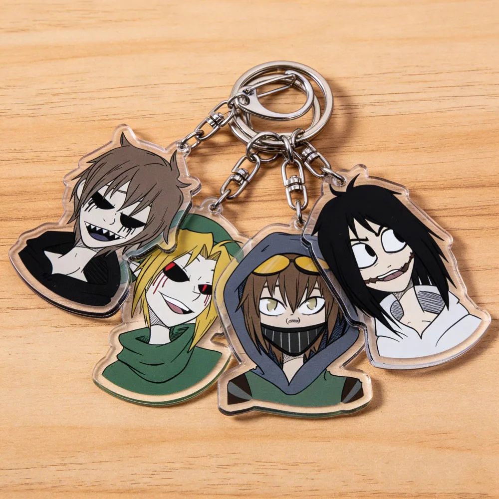 Llavero de dibujos animados Chibi Creepypasta, accesorios para bolsos, llaveros, joyería, regalos para fanáticos del manga