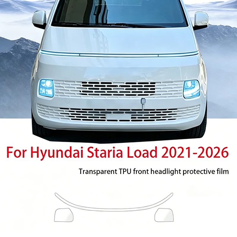 Fit for Hyundai Staria Load 2021-2026 Auto Parts Pre Cut High Gloss Smoked Black TPU PPF Anti Scratch Headlight Protective Vinyl