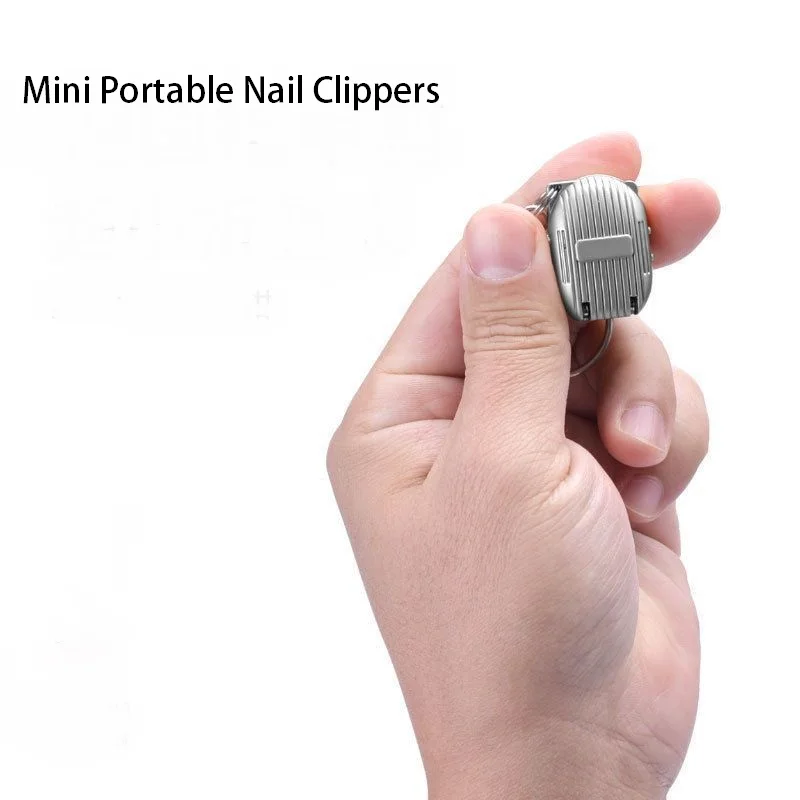 Mini coupe-ongles portable en acier inoxydable, coupe-ongles pliant, outils de manucure créatifs, porte-clés, haut de gamme