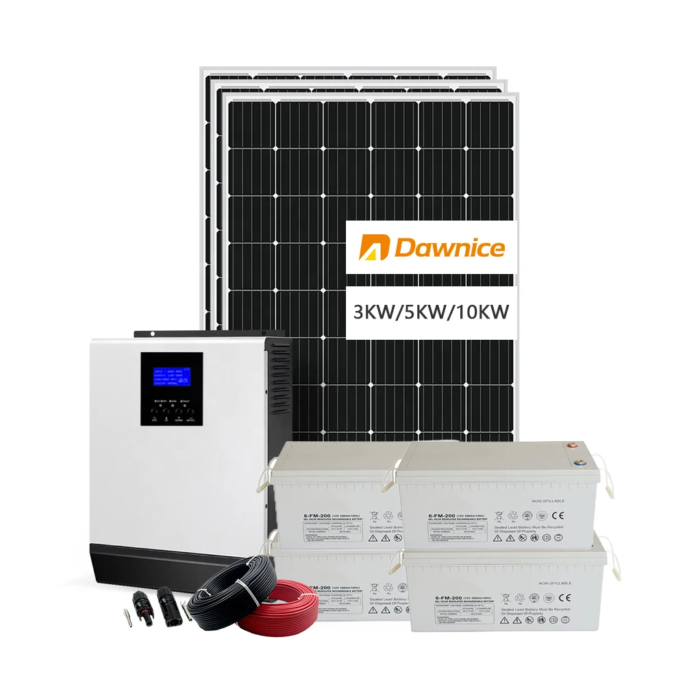 Complete Set Off Grid Solar Energy Power System 3000w 4000w 5000w 2kw House Home All in One Hybrid Solar Panel System Kit 5000w