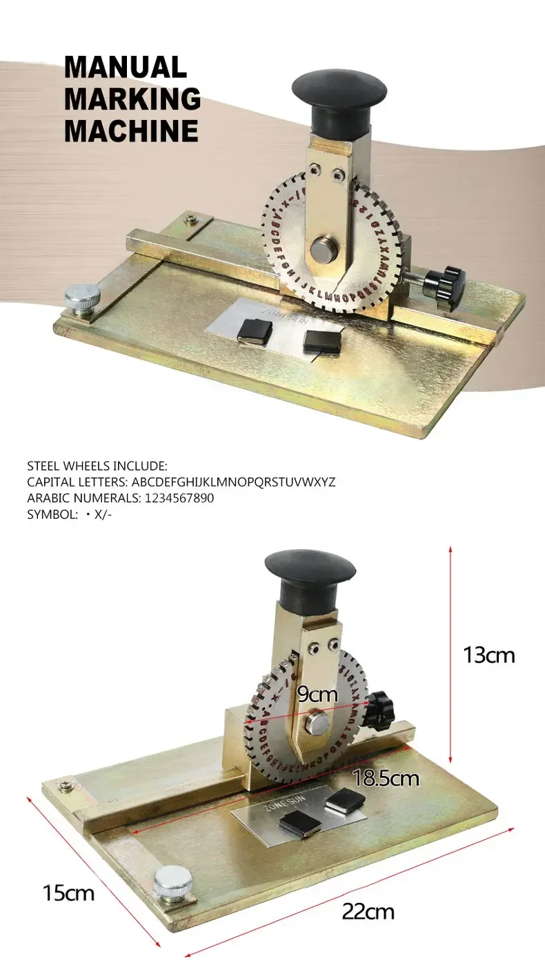 Manual Metal Stamping Marking Machine  6mm Letter Printing Embossing Machine Tag Metal Plate Stamping Embosser