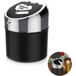 New Black Cigarette Ashtray Car Cup Holder Ashtray With Lid Tabletop Ashtray Desktop Smoking Ash Tray For Restaurants Bars