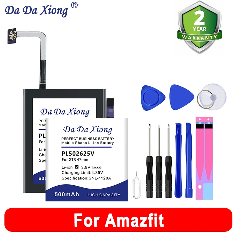 DaDaXiong High Quality PL502625V PL442729 PL412631 Replace Battery For Amazfit GTR 4 47mm PL442729 PL412631 + Tool