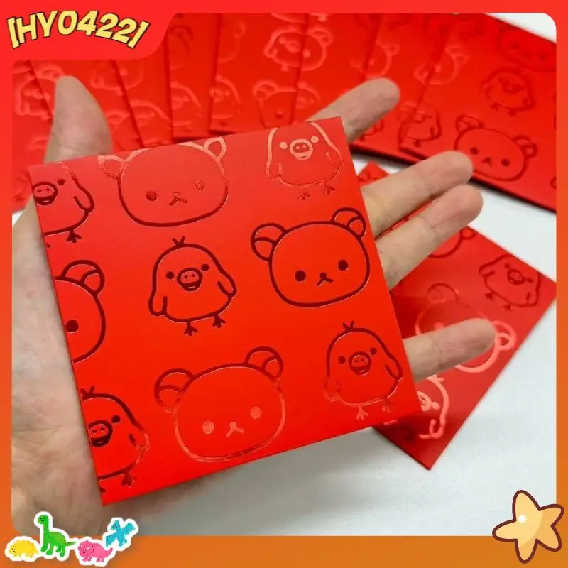 창의적인 리락쿠마 만화 빨간 봉투 재미있는 새해 고급스러운 선물 돈 봉투 장난감 피규어 애니메이션 파생 상품