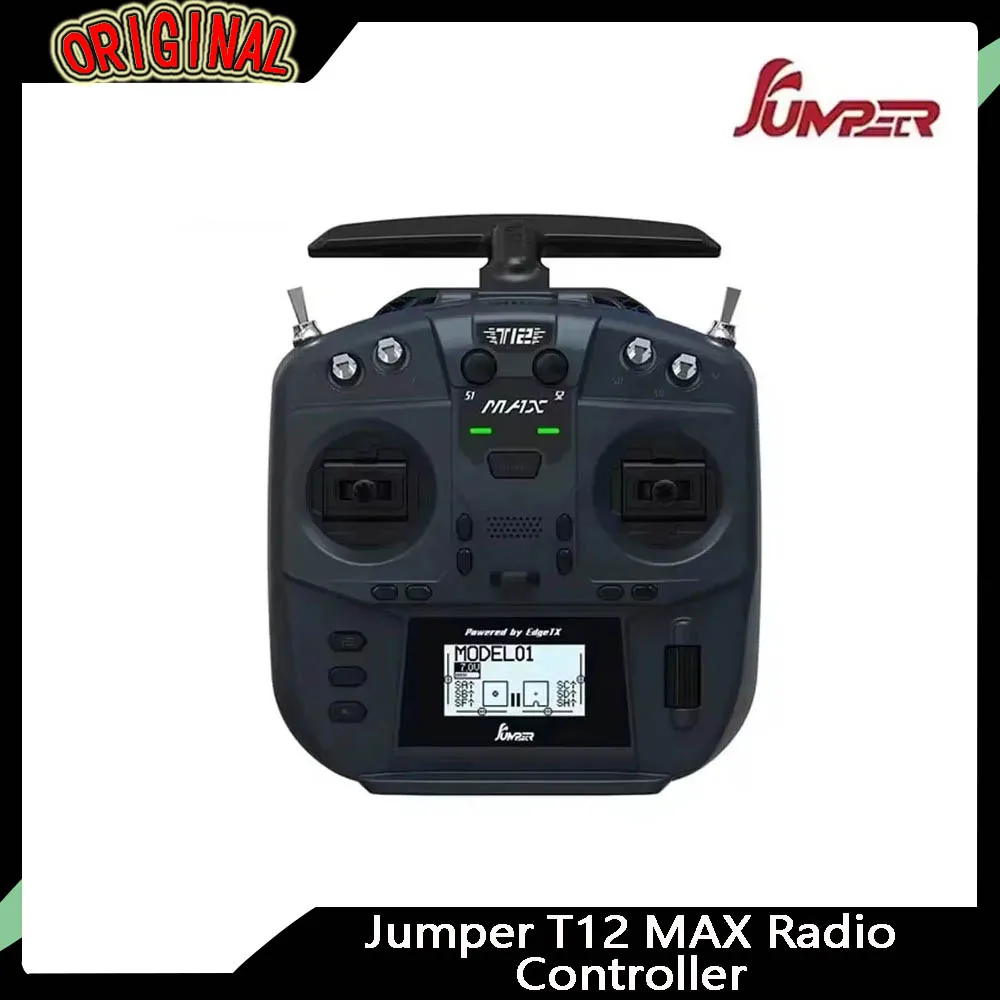 

Радиоуправляемый передатчик Jumper T12 MAX 2,4 ГГц — встроенные ELRS 500 мВт, стабилизаторы Hall VS-M, 16-канальный EdgeTX для дронов FPV Racing Freestyle