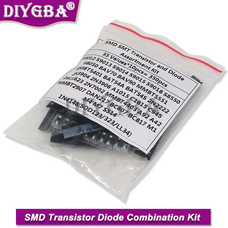 35 valori * 10 pezzi = 350 pezzi Kit assortimento Transistor e diodi SMD SMT IBUW