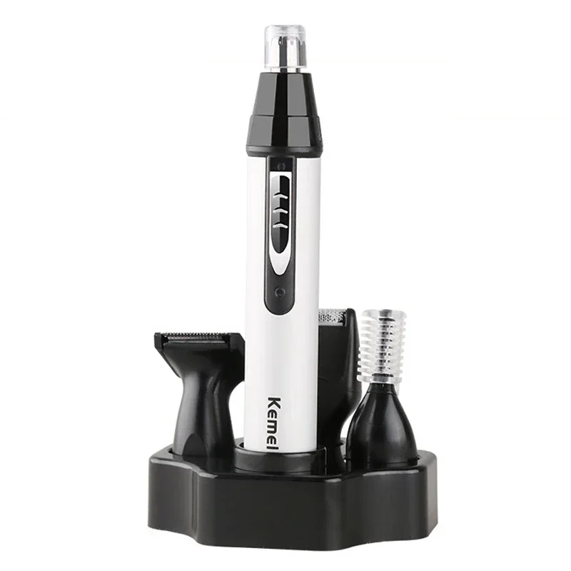 Kemei KM-6650 Rechargeable Multifunctional Four in One Water Washed Electric Nose Hair Trimmer, Shaver