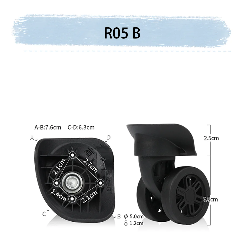 Rueda Universal para Samsonite R05 A/B, Maleta de repuesto negra, giratoria, silenciosa, suave, amortiguadora, accesorios de rueda