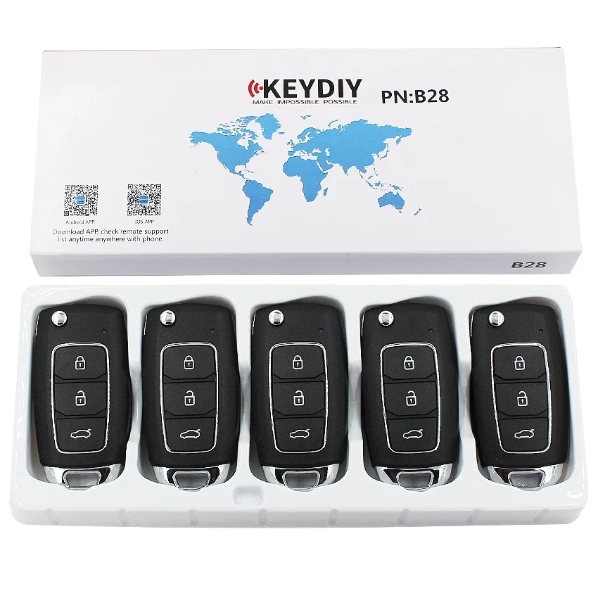 KEYDIY-mando a distancia Universal KD, Serie B, B29, B28, B27, B26-4, para KD200, KD900, KD900 +, URG200, KD-X2, Mini KD, lote de 5 unidades