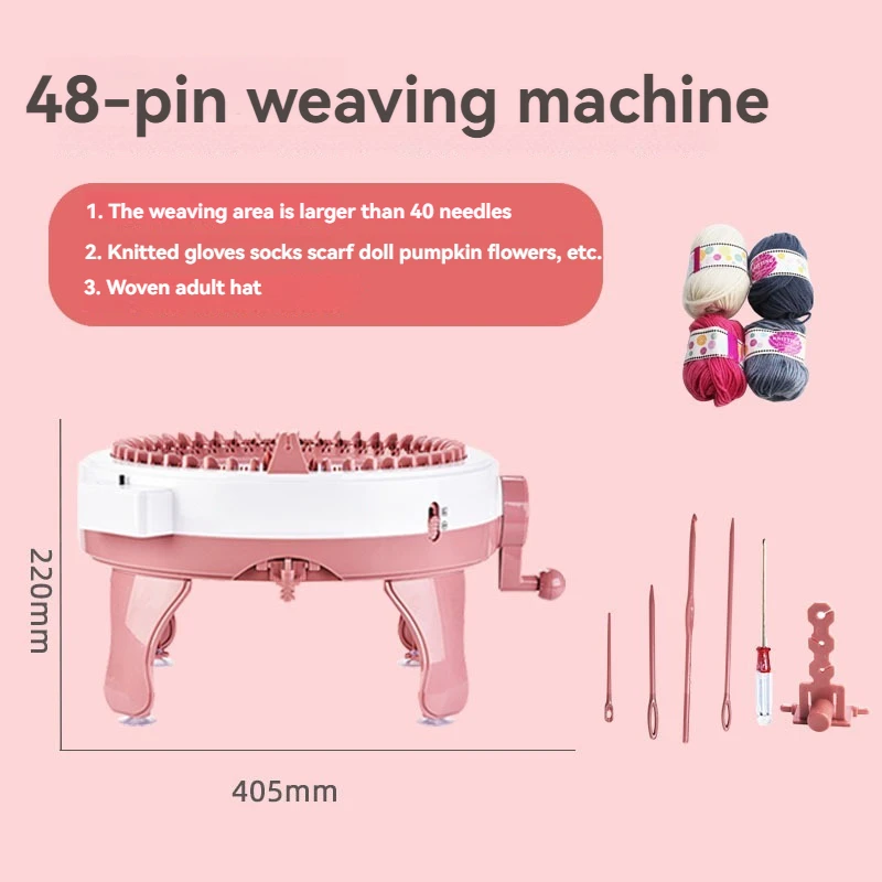 48-needle Hand Knitting Machine DIY Hand Knit Scarf Sweater for Adult Children Hats and Socks Hand Knitting Artifact