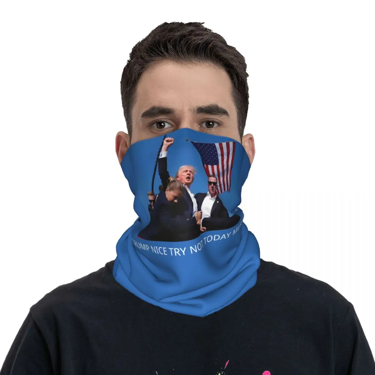 Trump Nice Try Not Today Merica Bandana y2k Cool Cycling Mask Hunting Fishing Anti-UV Balaclava Graphic Soft Warm Face Masks