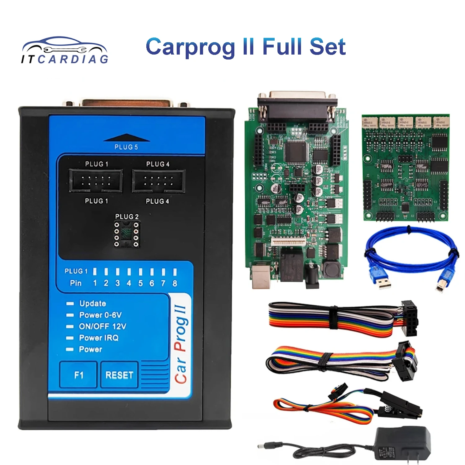 

Carprog 2 V8.28 Programmer Car Prog II Full Set ECU Tool Airbag SRS Reset Crash Date IMMO of Decode Radio Mlileage Corretion