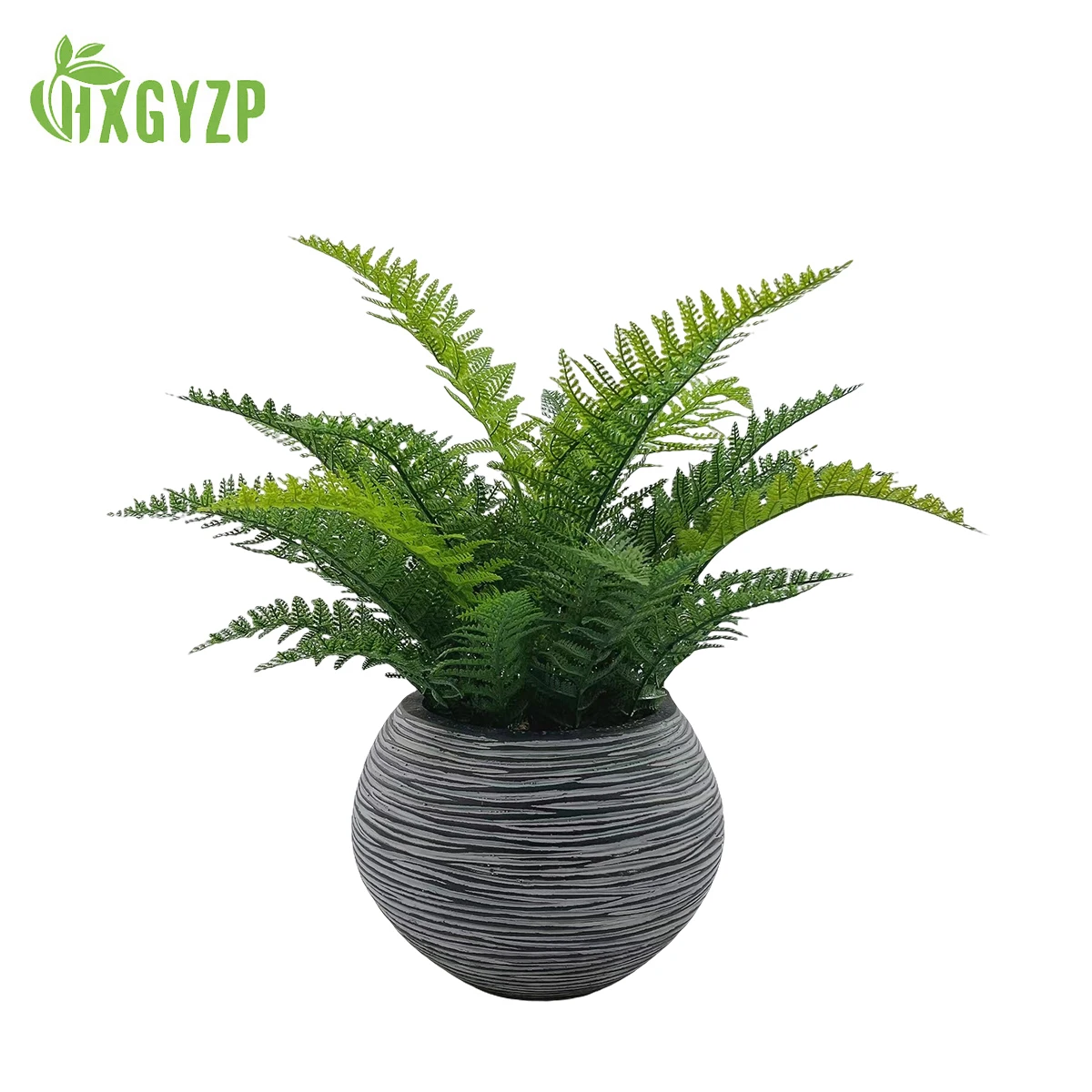 55cm Artificial Ferns Plants Potted Large Boston Fern Grass With Cement Pots Home Decor Living Room Office Indoor Fake Plant