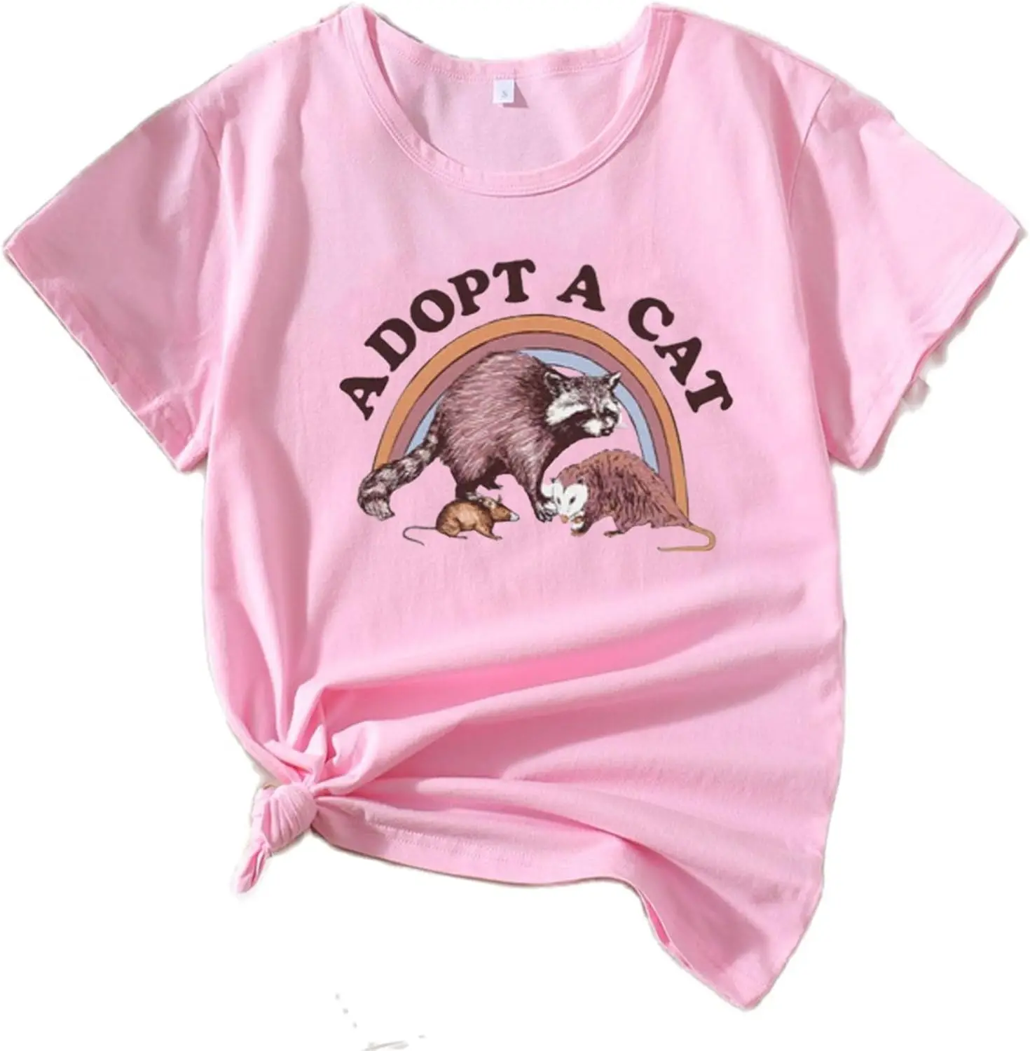 

Adopt A Cat Shirt,Funny Possum Adopt A Cat Tee Cute Opossums T-Shirt,Opossum Raccoon Vintage T-Shirt